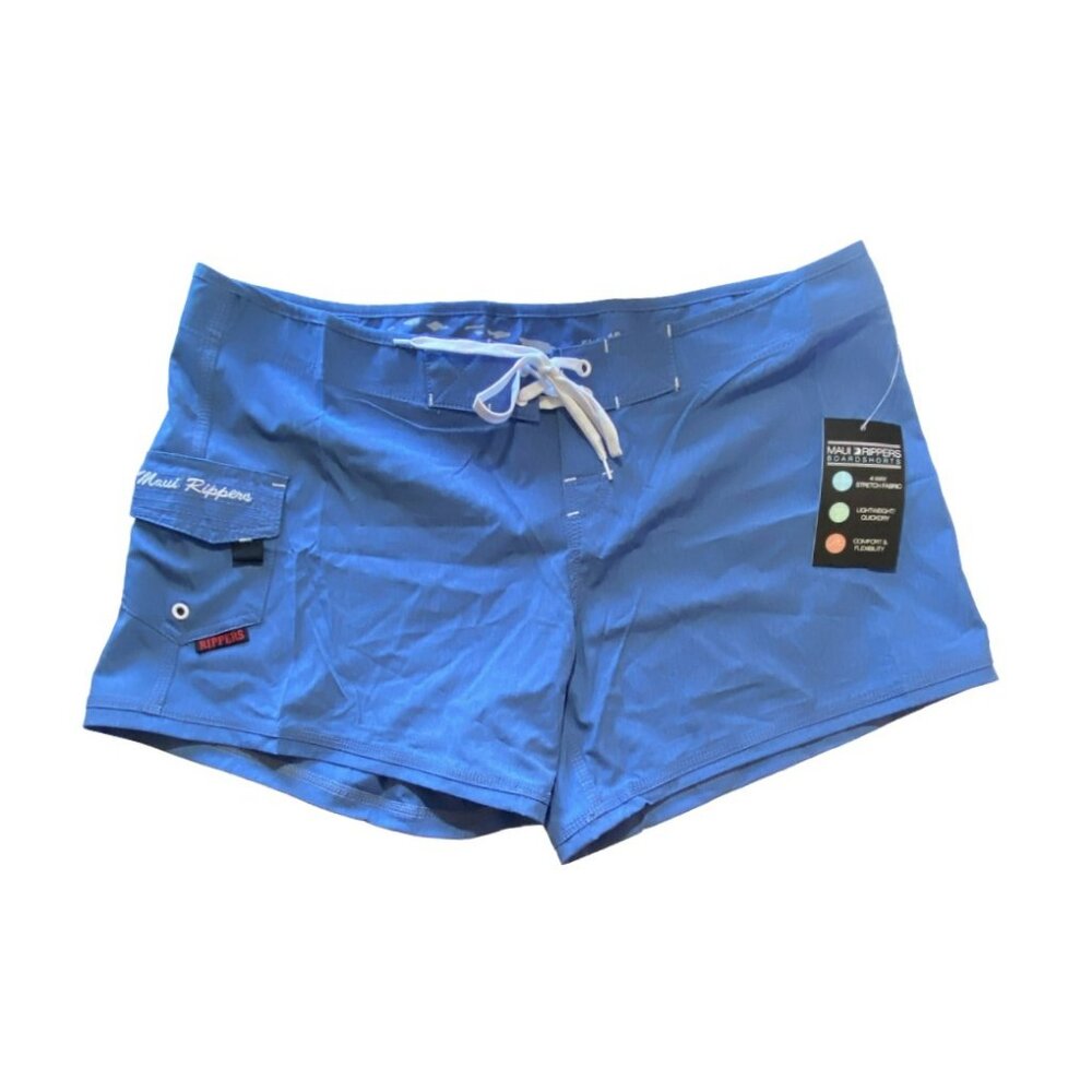 NWT Maui Rippers Sz 16 Ocean Blue Womens Lifeguard Uniform Classic Boardshort
